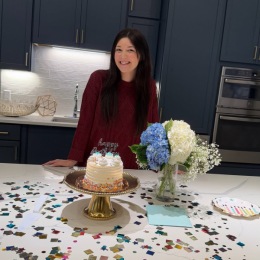 Celebrating Faith’s special day was joy!  a woman posing with a cake