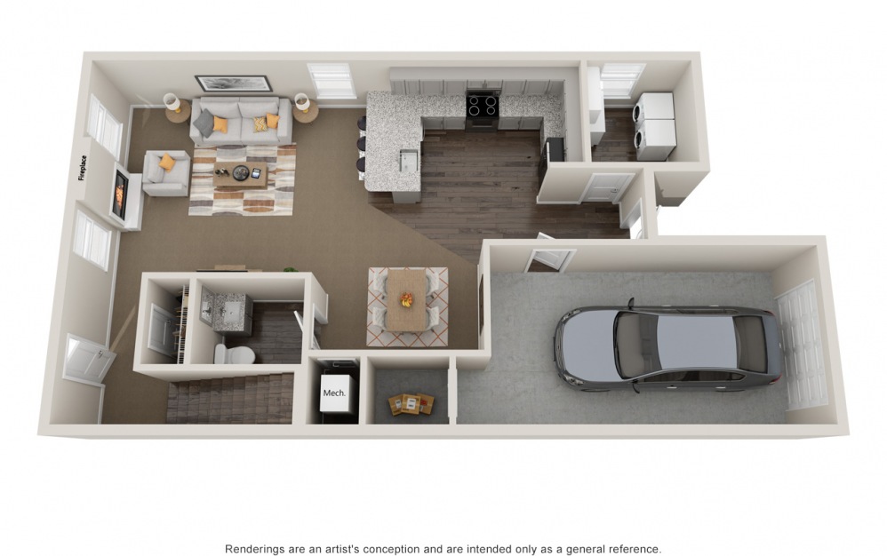 Marion - 3 bedroom floorplan layout with 2.5 baths and 1697 square feet. (Floor 1)