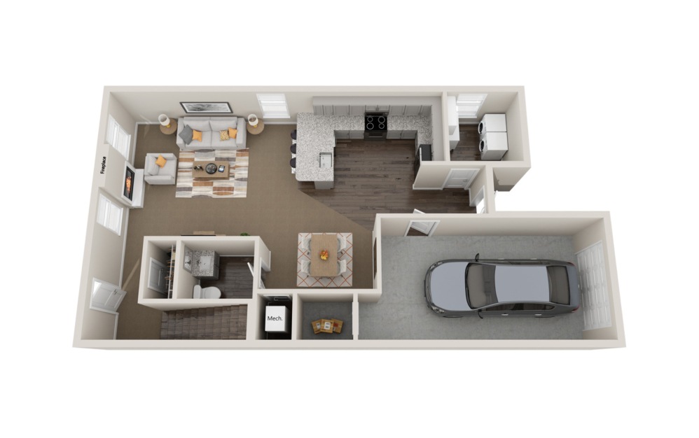 Marion - 3 bedroom floorplan layout with 2.5 bathrooms and 1697 square feet (Floor 1)