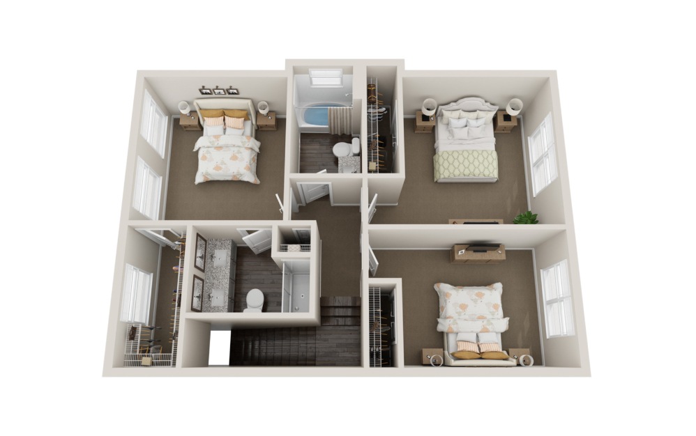 Marion - 3 bedroom floorplan layout with 2.5 baths and 1697 square feet. (Floor 2)